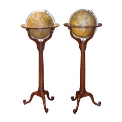 A Pair of Tall Georgian Library Globes