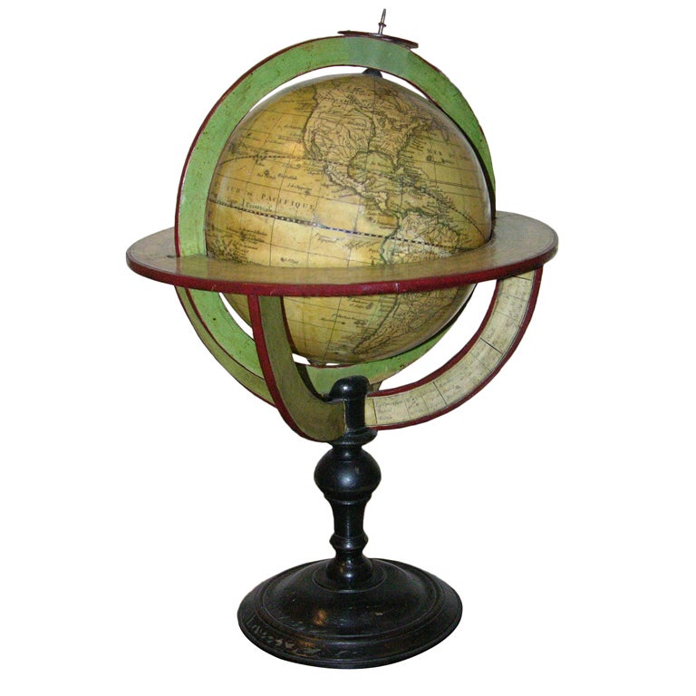 Early French Terrestrial Globe For Sale