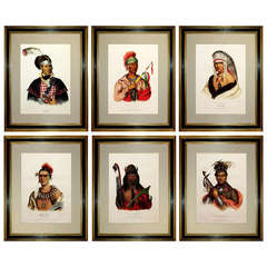 Set of Six McKenney and Hall Native American Portraits