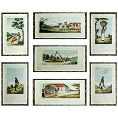 Antique Seven Indian Trade Watercolors