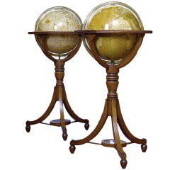 Antique Regency Celestial and Terrestrial Globes