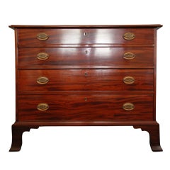 Antique Federal Figured New England Mahogany Chest of Drawers