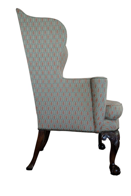 A George II Walnut Wing Armchair