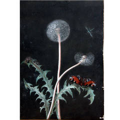 Dandelion and Butterfly Watercolor by Barbara Regina Dietzsch