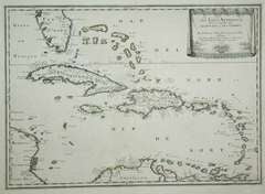 Antique Nicolas Sanson (1600-1667) Map of West Indies
