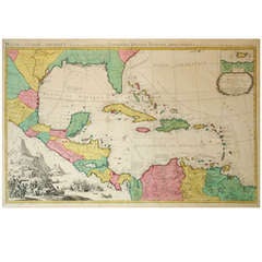 Pierre Mortier (1661-1711) Map of the West Indies