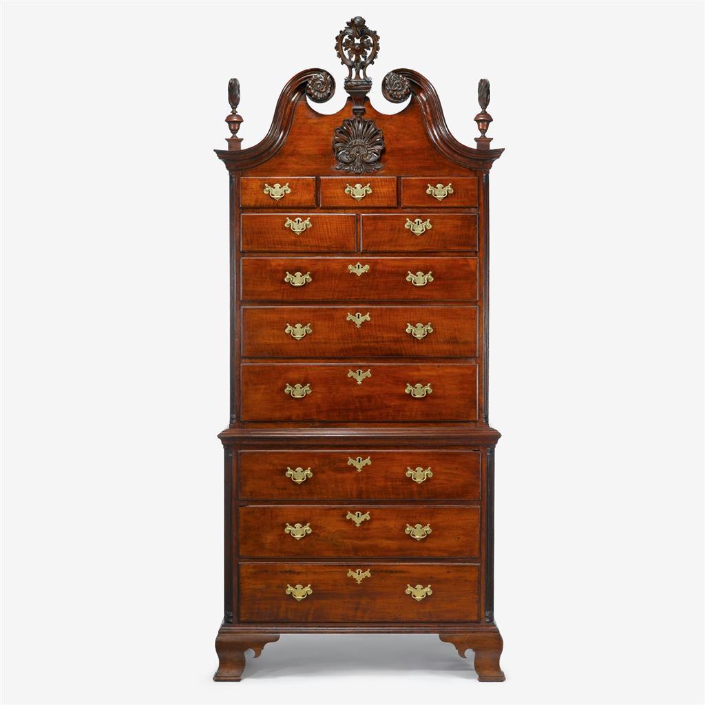 Fine Chippendale Carved Mahogany Chest-on-Chest