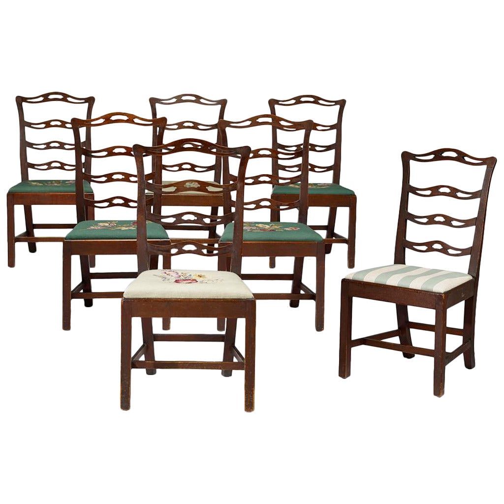 Set of Seven Federal Ribbon-Back Side Chairs For Sale