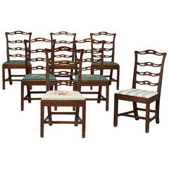 Set of Seven Federal Ribbon-Back Side Chairs