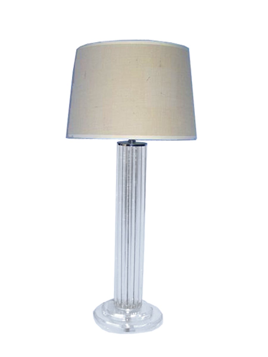 Single Mid-Century Lucite Rod Table Lamp