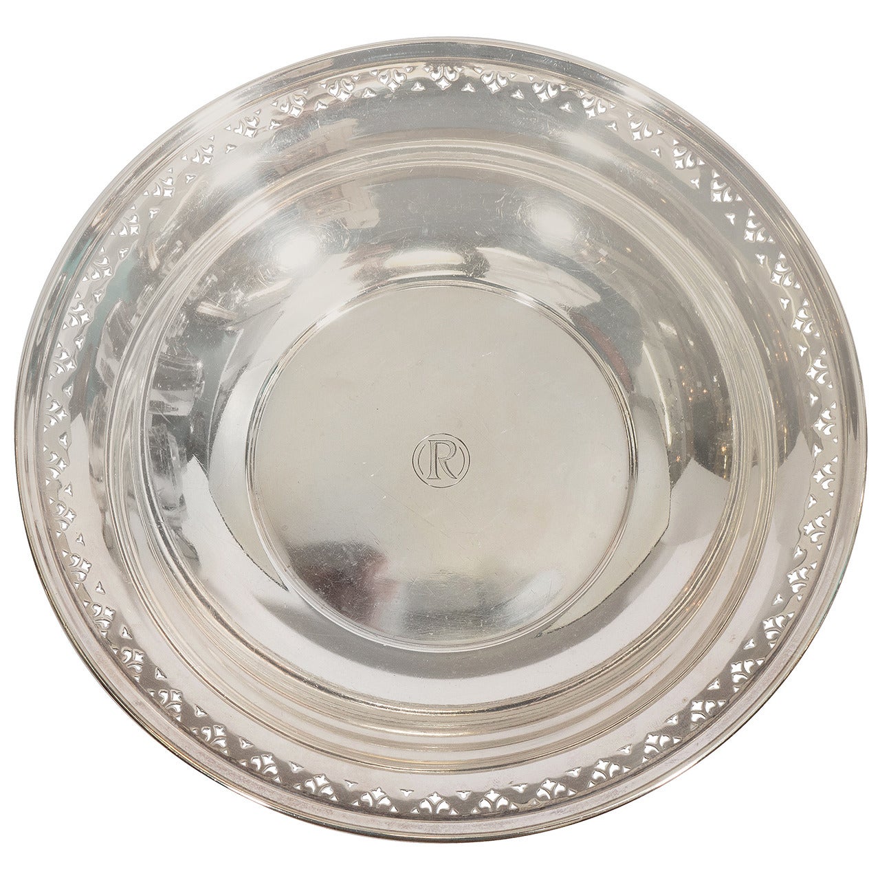 Antique Tiffany & Co. Sterling Silver Pierced Edge Bowl