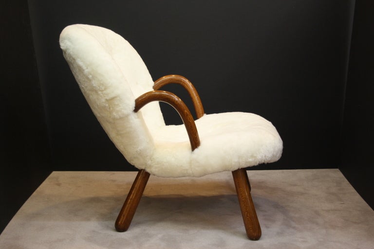 Mid-Century Modern Mid Century Armchair in Button Tufted Sheepskin by Martin Olsen