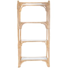 Mid-Century Resin Faux Antler Etagere with Glass Shelves 3