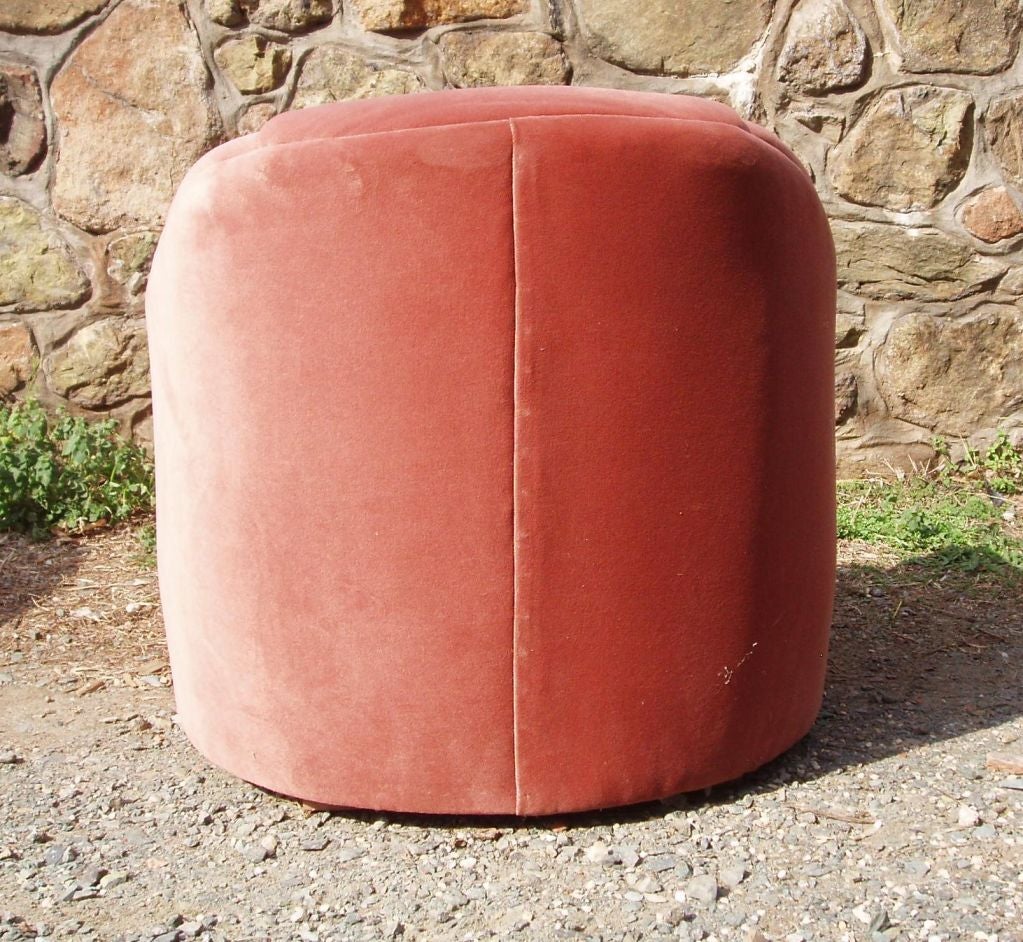 Wood Vintage Velvet Barrel Back Chairs by W & J Sloane of New York