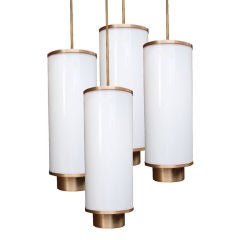 Set of 4 Vintage Mid Century Style Architectural Pendant Lights