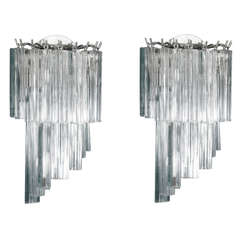 A Mid Century Pair of Venini Wall Sconces