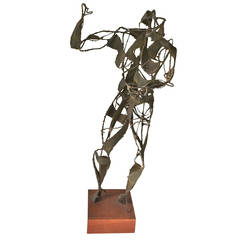 Brutalist Iron Sculpture of a Female Figure 10