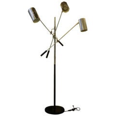 Three-Arm Chrome Floor Lamp by Gino Sarfatti