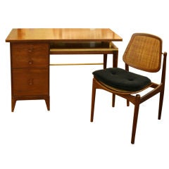 Vintage John Stuart Walnut Desk with Chair