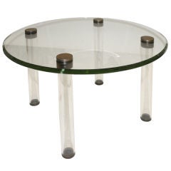 Rare Glass Top Round Table by Gilbert Rohde for Herman Miller