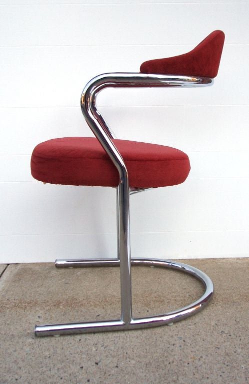 20th Century Pair of Vintage Tubular Steel Scoop Back Chairs by Daystrom