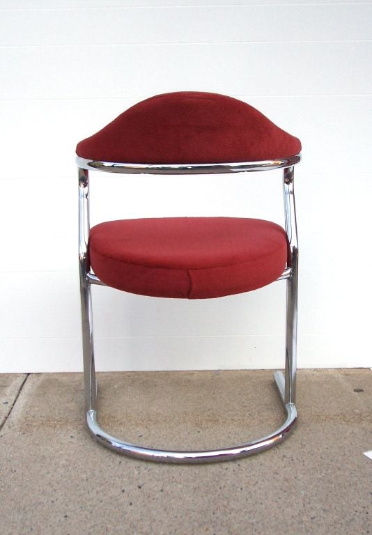 Pair of Vintage Tubular Steel Scoop Back Chairs by Daystrom 1
