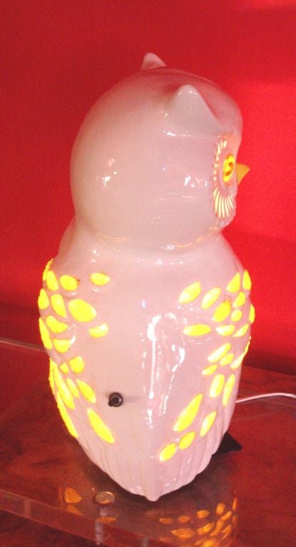 Vintage Porcelain Illuminated Owl Lamp 4