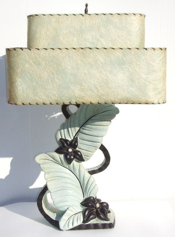 Vintage Miami Art Deco Floral Form Table Lamp