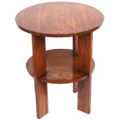 Mid Century Two Tier Mission Oak Side Table