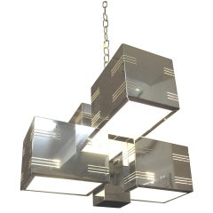 Mid Century Chrome Chandelier by Curtis Jere