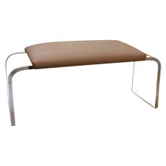 Lucite Bench with Upholstered Seat