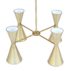 3 Vintage Brushed Gold Light Fixtures by Gotham; Sold Each