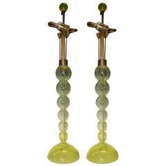 Pair of Murano Glass Lamps by John Hutton for Donghia
