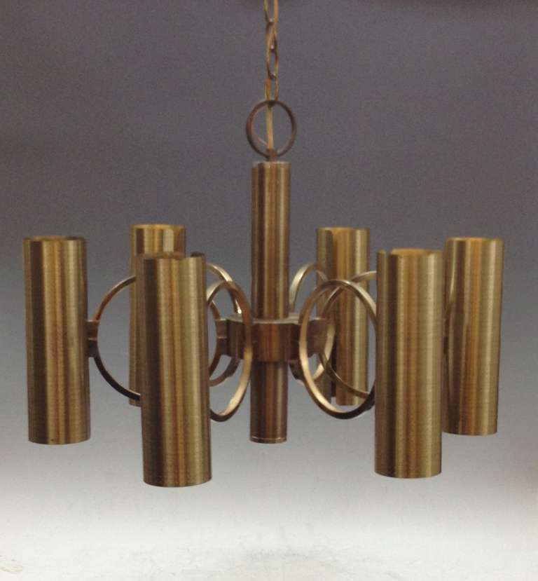 Mid-Century Modern Lightolier Chandelier in the Style of Gaetano Sciolari