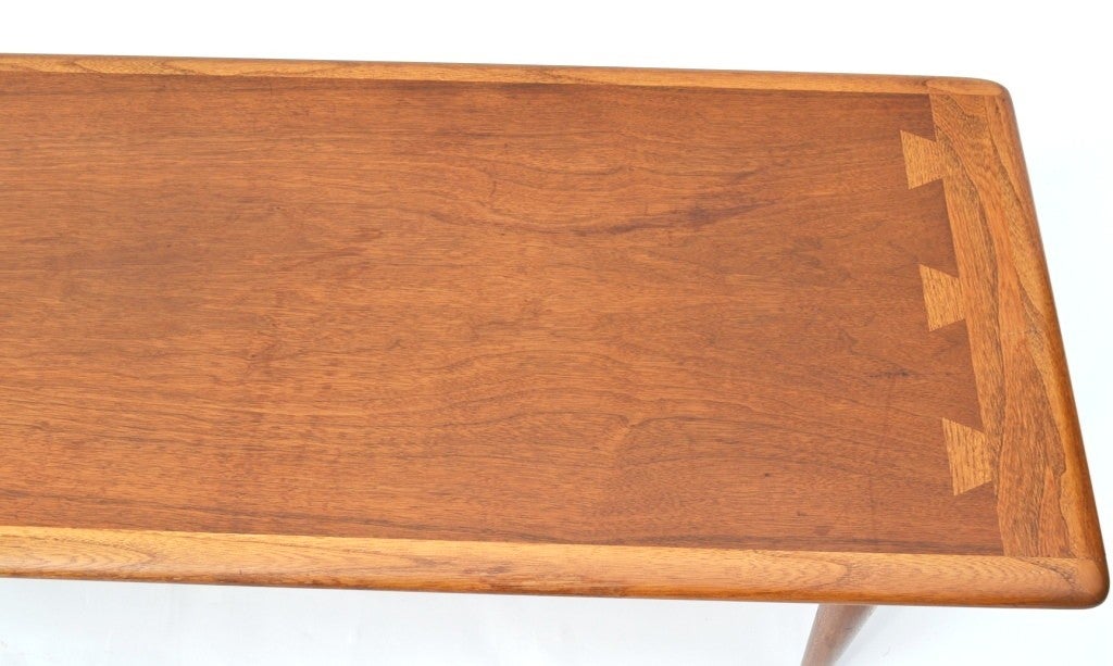 Mid Century Walnut Coffee or Cocktail Table by Lane 1