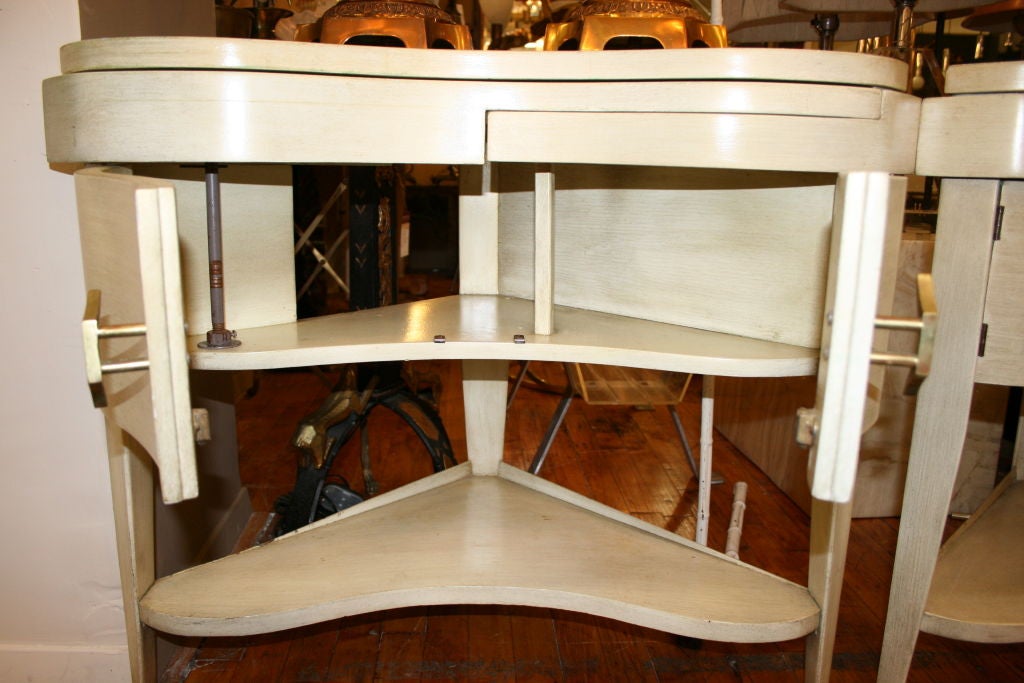 Pair of Italian Corner Side Tables 1