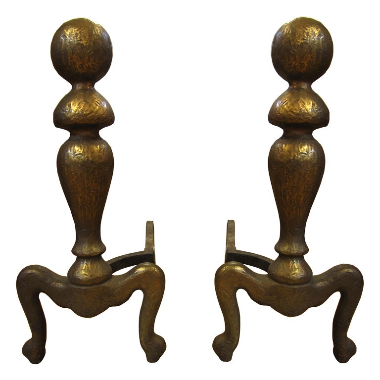 Antique Pair Of Arts And Crafts Bronze Andirons By Cahill At 1stdibs Antique Pair Of Arts And Crafts Bronze Andirons By Cahill For