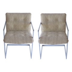 Set of Five Mid Century Tufted Armchairs by Milo Baughman