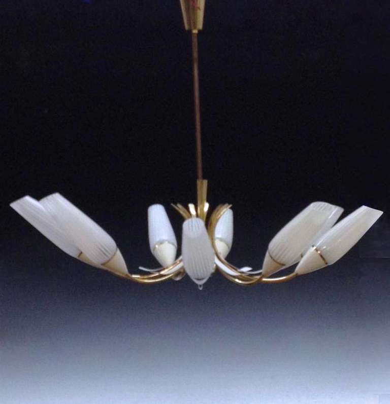 Mid-Century Chandelier with Tulip Shades