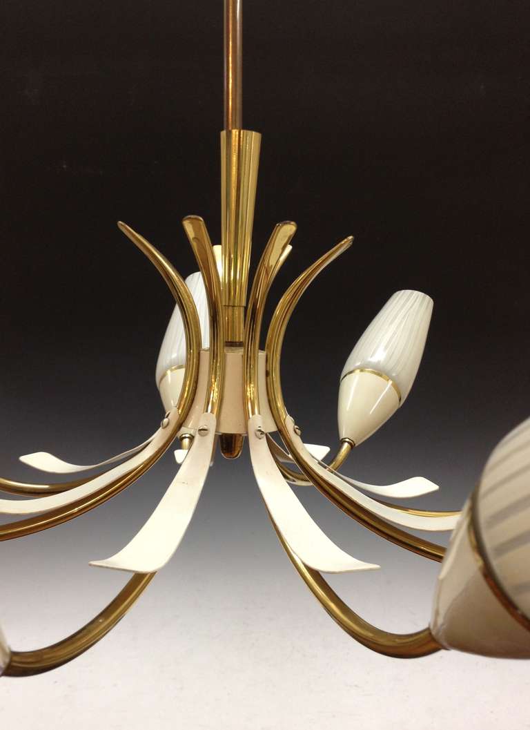 MidCentury Chandelier with Tulip Shades at 1stDibs