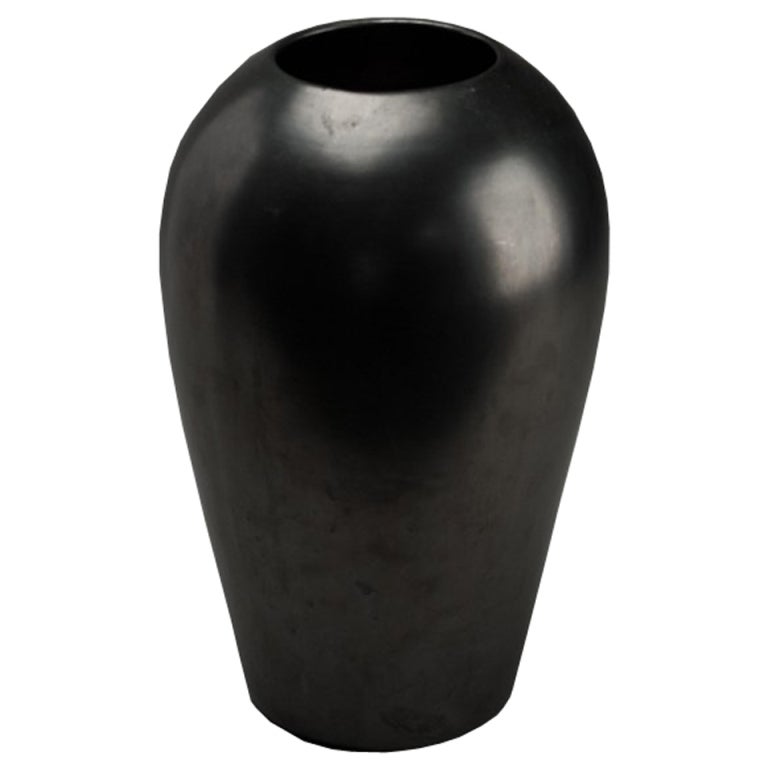 Mid-Century Haeger Ceramic Vase with Grey Metallic Glaze