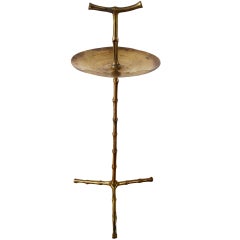 Mid Century Brass Faux-Bamboo Side Table by Maison Bagues