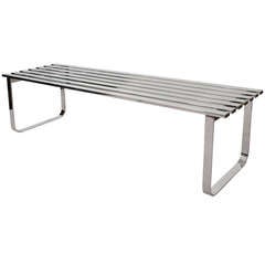 Midcentury Bench or Table by Milo Baughman in Chromed Steel