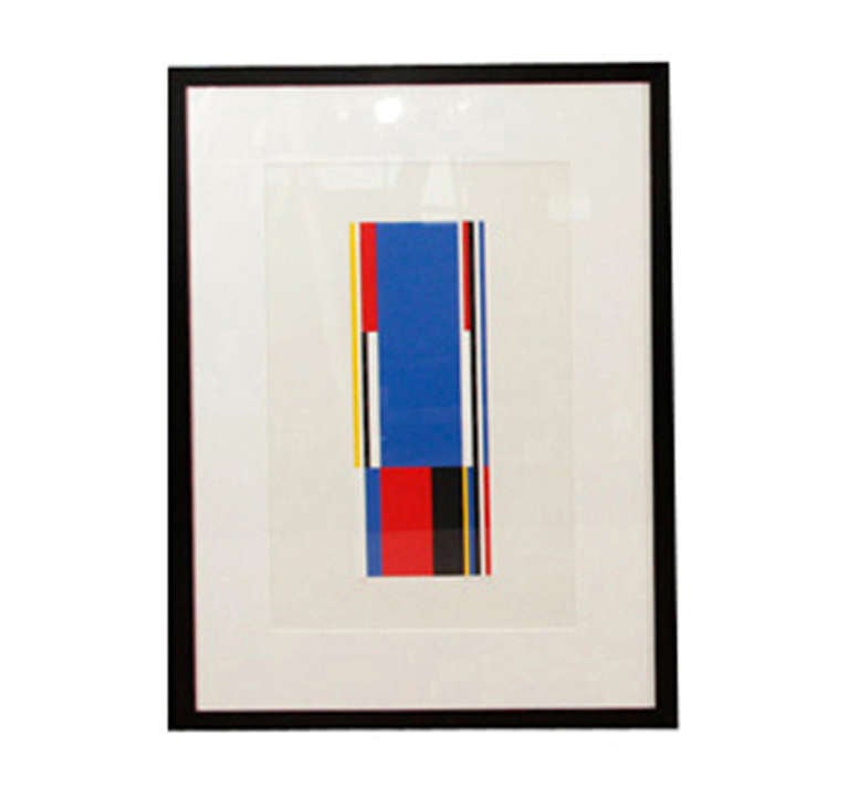 Single Red, Blue, Black and Yellow Silkscreen Print by Jo Niemeyer In Good Condition In New York, NY