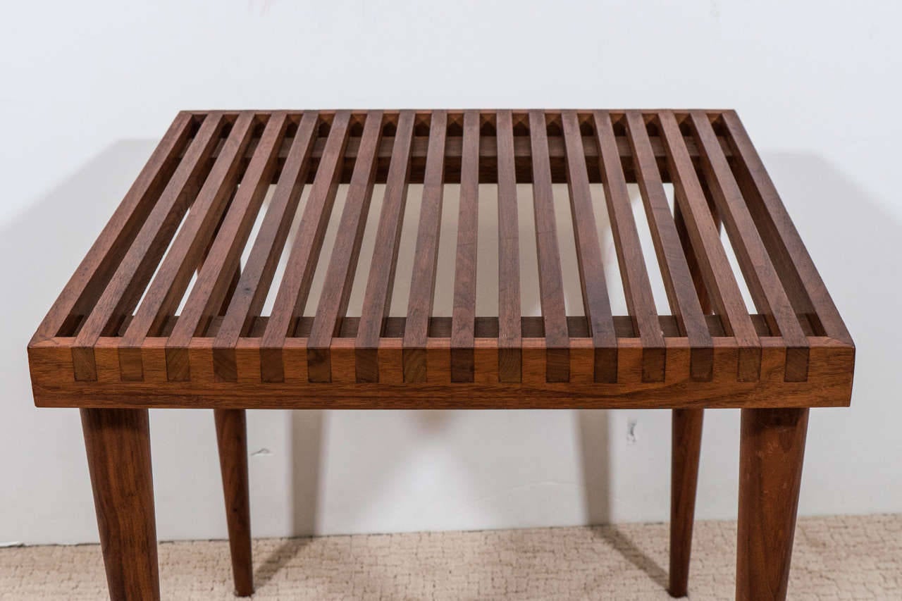 Midcentury Modern Slat Wood End or Side Table by Mel Smilow 10