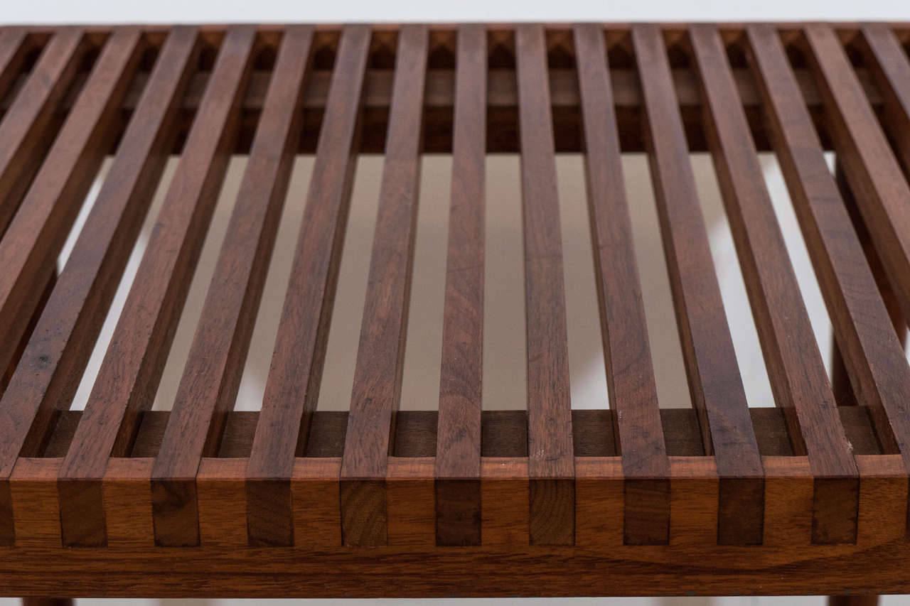 Midcentury Modern Slat Wood End or Side Table by Mel Smilow 9