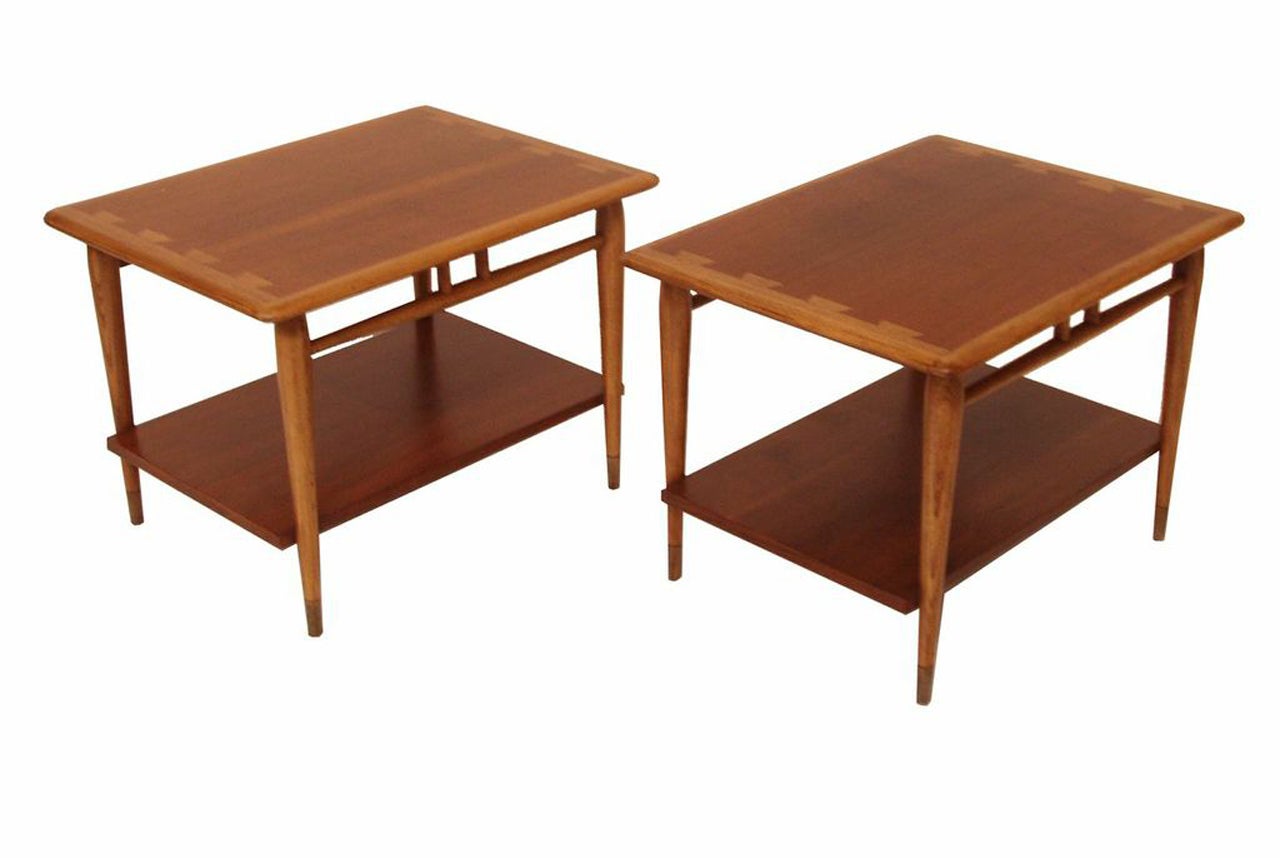 Pair of Mid Century Two-Tier Side Tables by Lane