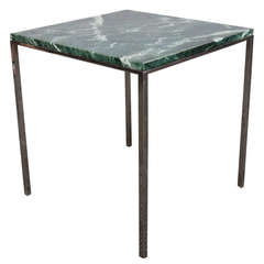 Midcentury Knoll Square Side Table with Green Marble Top
