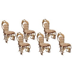 Set of Six Custom Antler Chairs