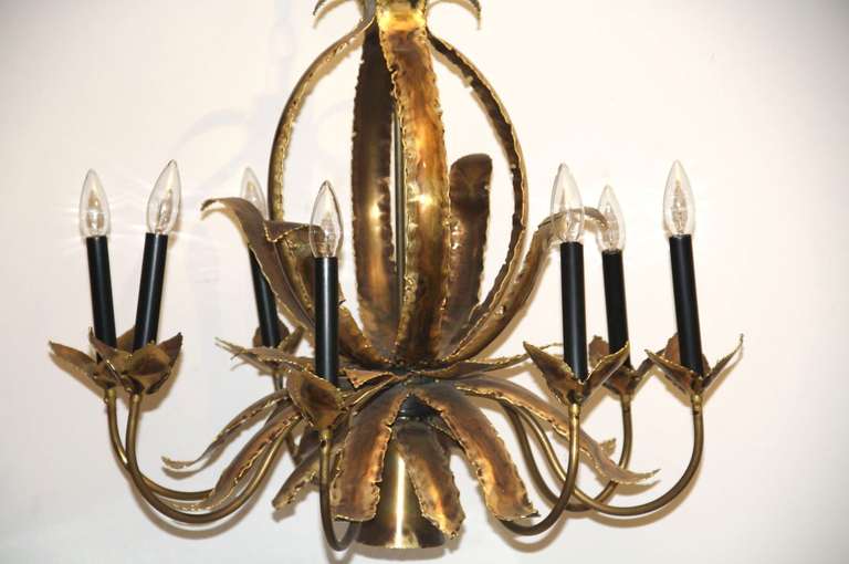 brass leaf chandelier